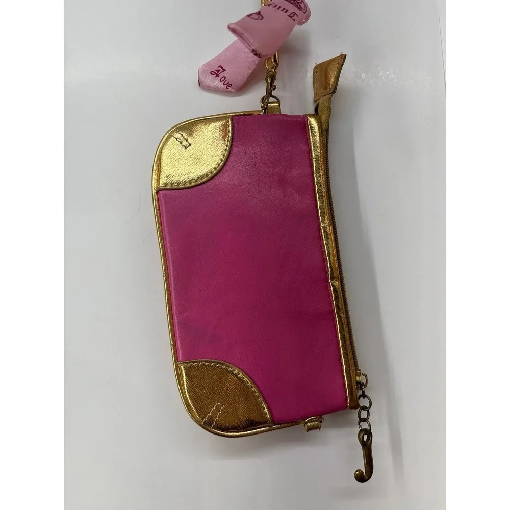 Vintage Juicy Couture Pink & Gold Embroidered Wristlet (Authentic Y2K 90s/00s)